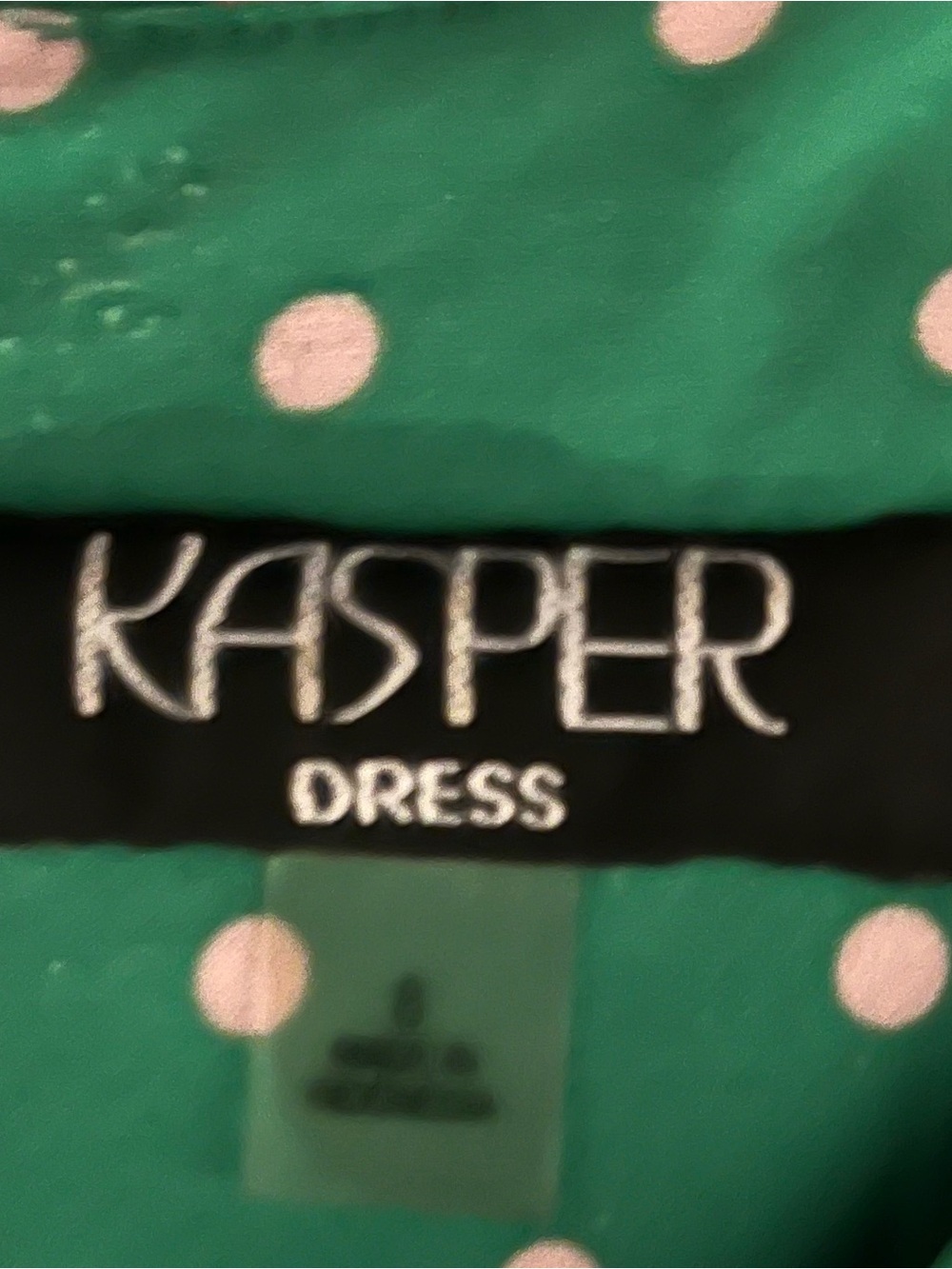 KASPER Green PINK DOT Dress Sz 8 ORIG $124+ DESIGNER Deal LUXURY!!